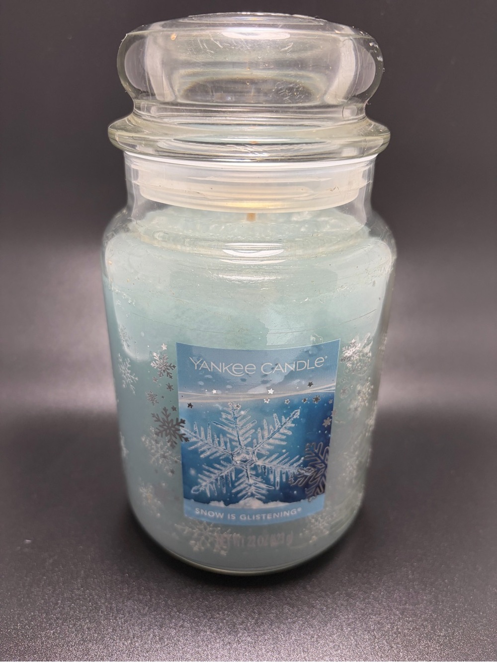 Yankee Candle Snow Is Glistening 22 oz Large Jar Snowflake Winter Discontinued